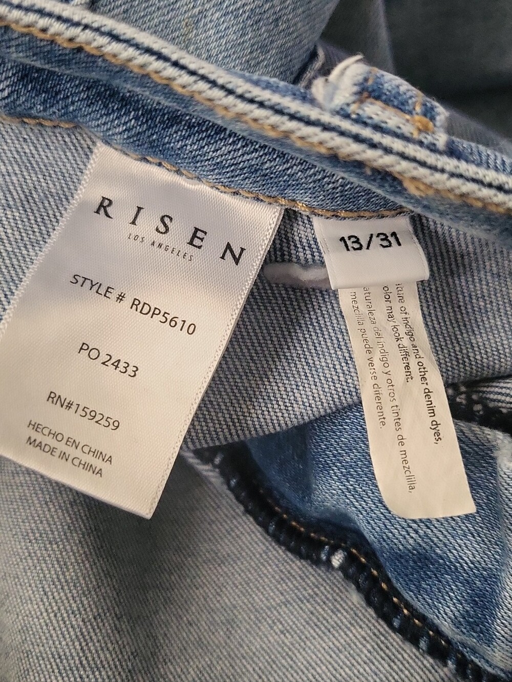 Risen High Rise Light Wash Boot Cut Jeans Sz 13/31 29" Inseam Style #RDP5610 - Picture 5 of 10